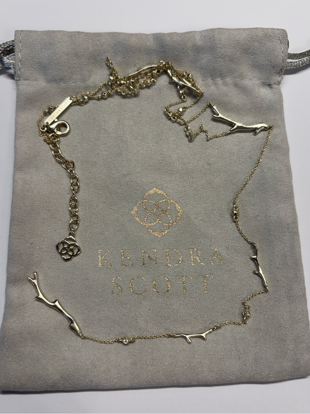 Kendra Scott Gold Twig Necklace - Delicate Nature Motif